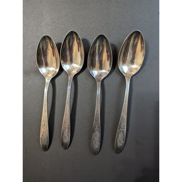 vintage Oneida Bird of Paradise 1923 Community silver plate Teaspoons set of 4 - Picture 1 of 8